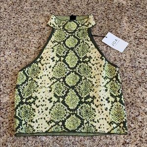 NWT Revolve JOA snakeskin sweater halter top